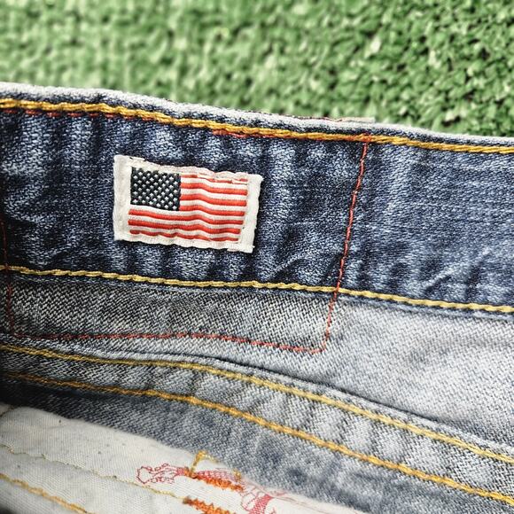 True Religion Original Ricky Mens Jeans 31x32 Made In USA Blue Jeans Denim Pants - Picture 10 of 15